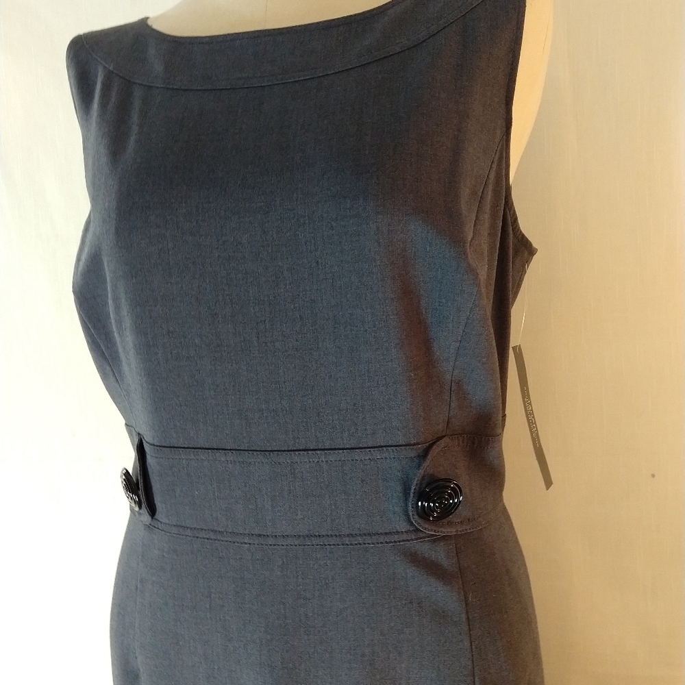 NWT Tahari charcoal grey sheath dress size 16, - Picture 1 of 8